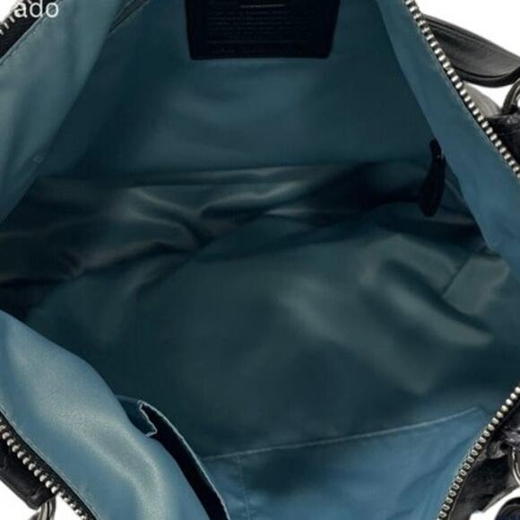 Coach Poppy Glam Large Black Leather Bag with Charms A1294-19002 - Picture 8 of 10